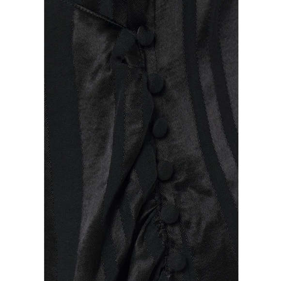 Anine Bing | Penelope Striped Satin Jacquard Mini Wrap Dress Size XS NEW Black - Picture 10 of 14